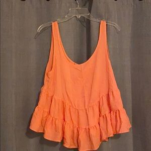 peach cute flowy top